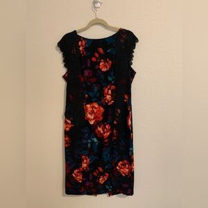 Black dress with lace and florals